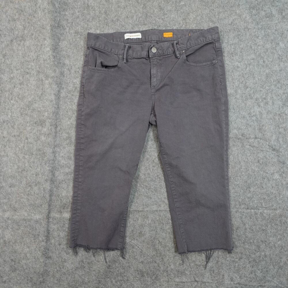 Anthropologie Pilcro Jeans Womens 30 Low Rise Straight Cropped Capri Gray Denim